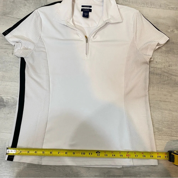 IZOD x-tra dry 1/4 Zip White and Black Polo Shirt Size M - Picture 10 of 16